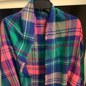 Fringed Oversized Flannel Scarf